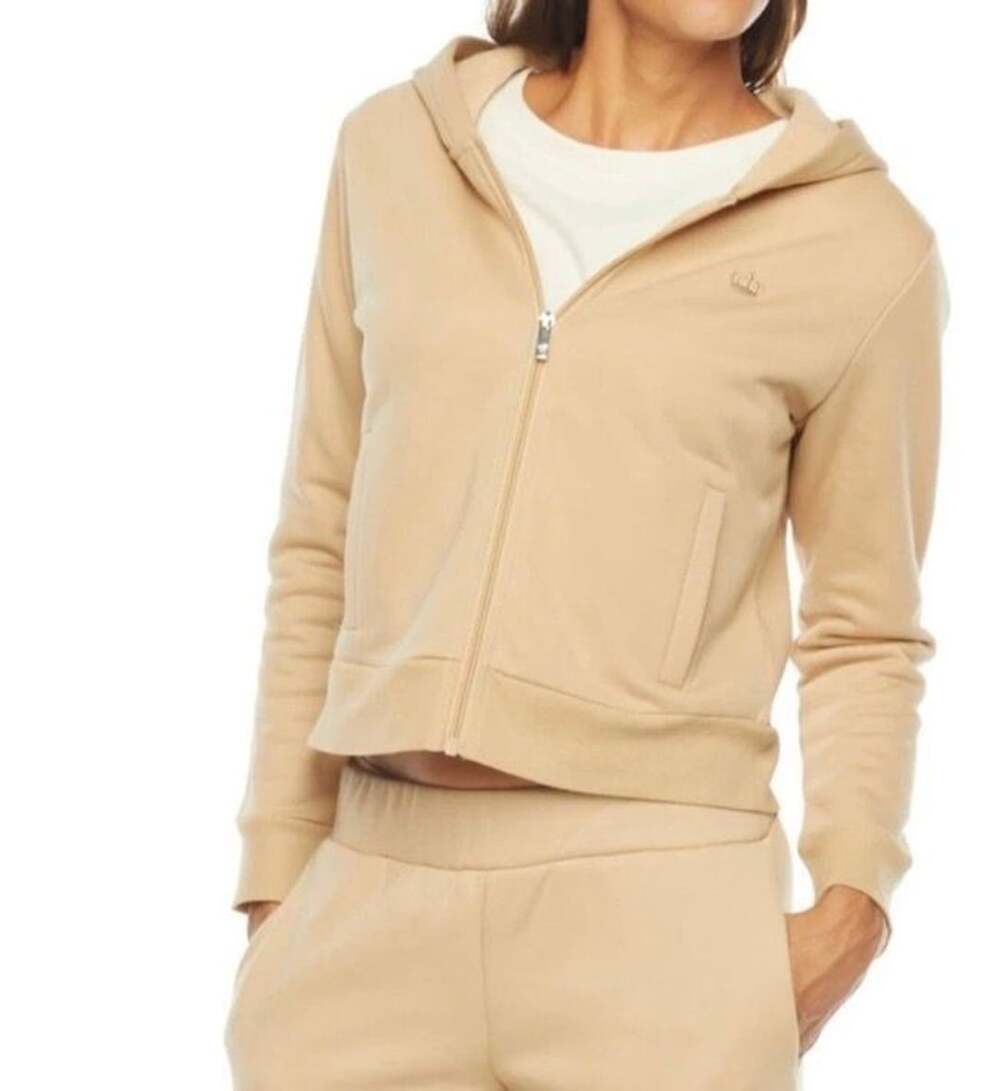 Juicy by Juicy Couture Womens Beachwood Tan Zip up sweatsets Hoodie Size L